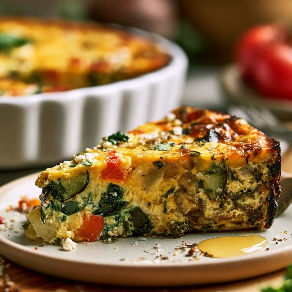 Crustless Garden Vegetable Quiche Gluten Free Dairy Free