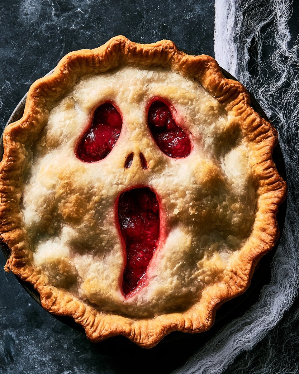 Spooky Halloween Scream Raspberry Pie