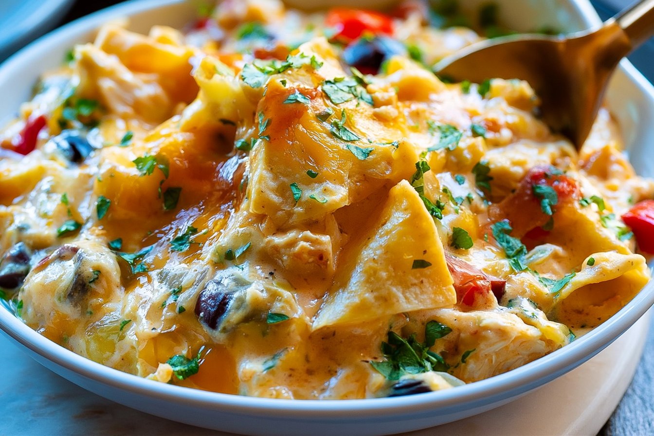 One Pot Creamy Enchilada Skillet