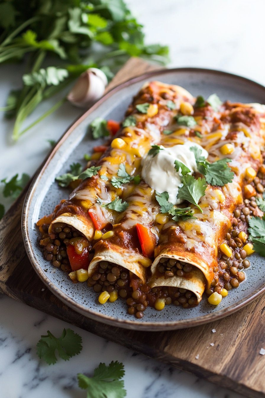 Lentil Enchiladas (Perfect Vegetarian Dinner)