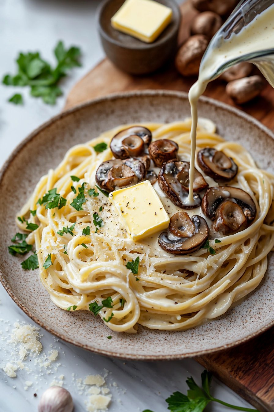 Easy Alfredo Sauce with Mushrooms