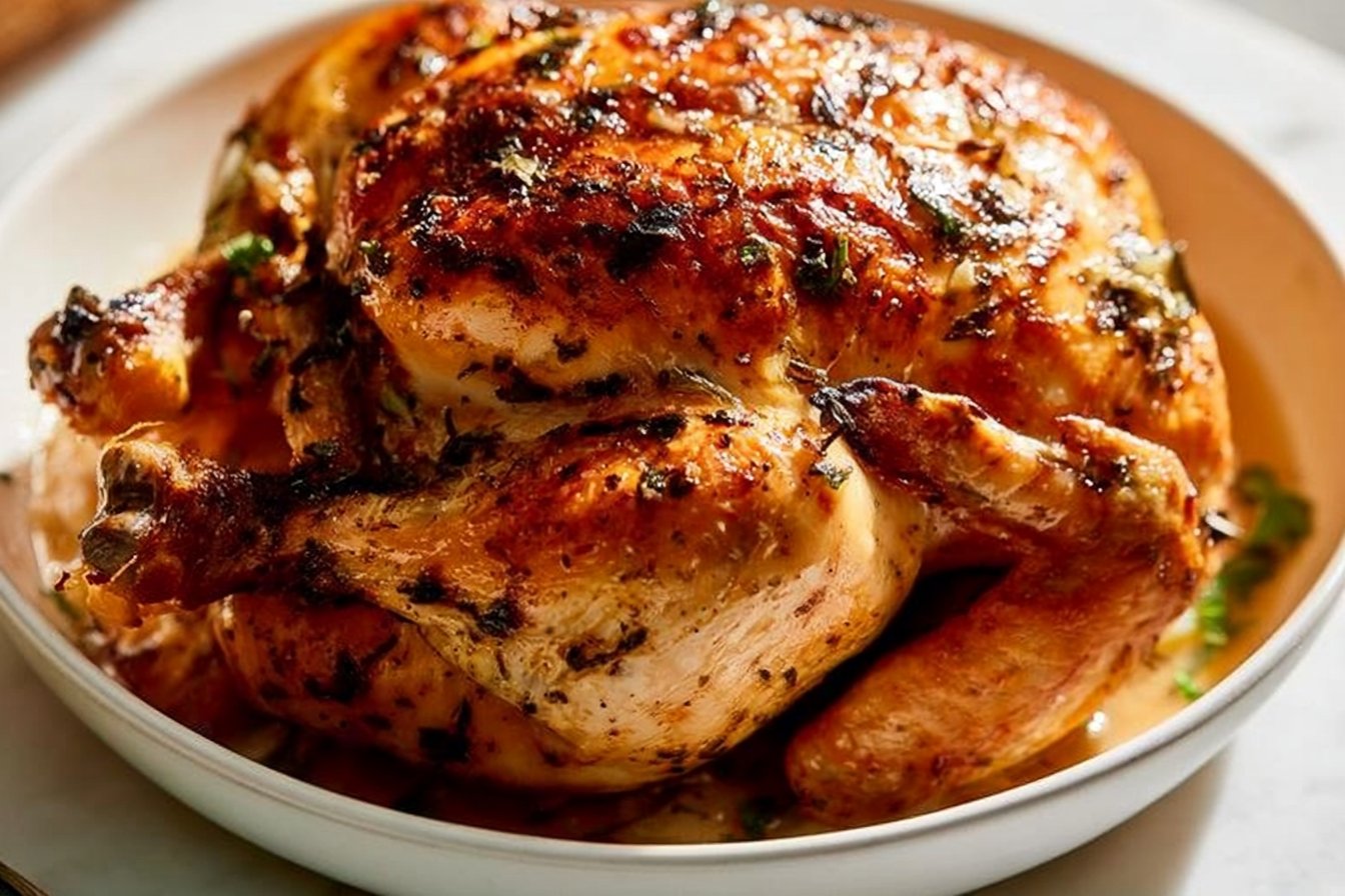 Crispy Garlic Butter Roast Chicken 2 Crispy Garlic Herb Butter Roast Chicken
