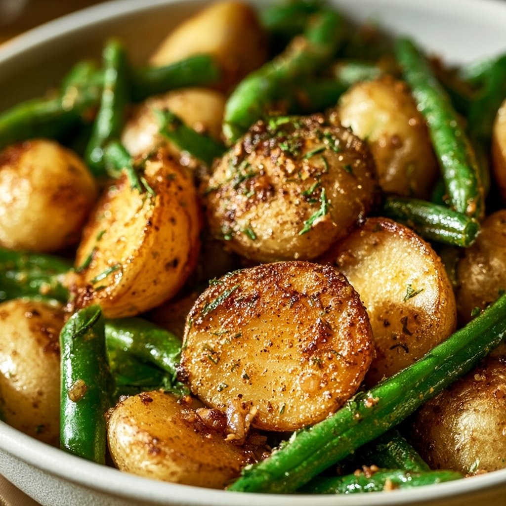 Garlic Potatoes and Green Beans