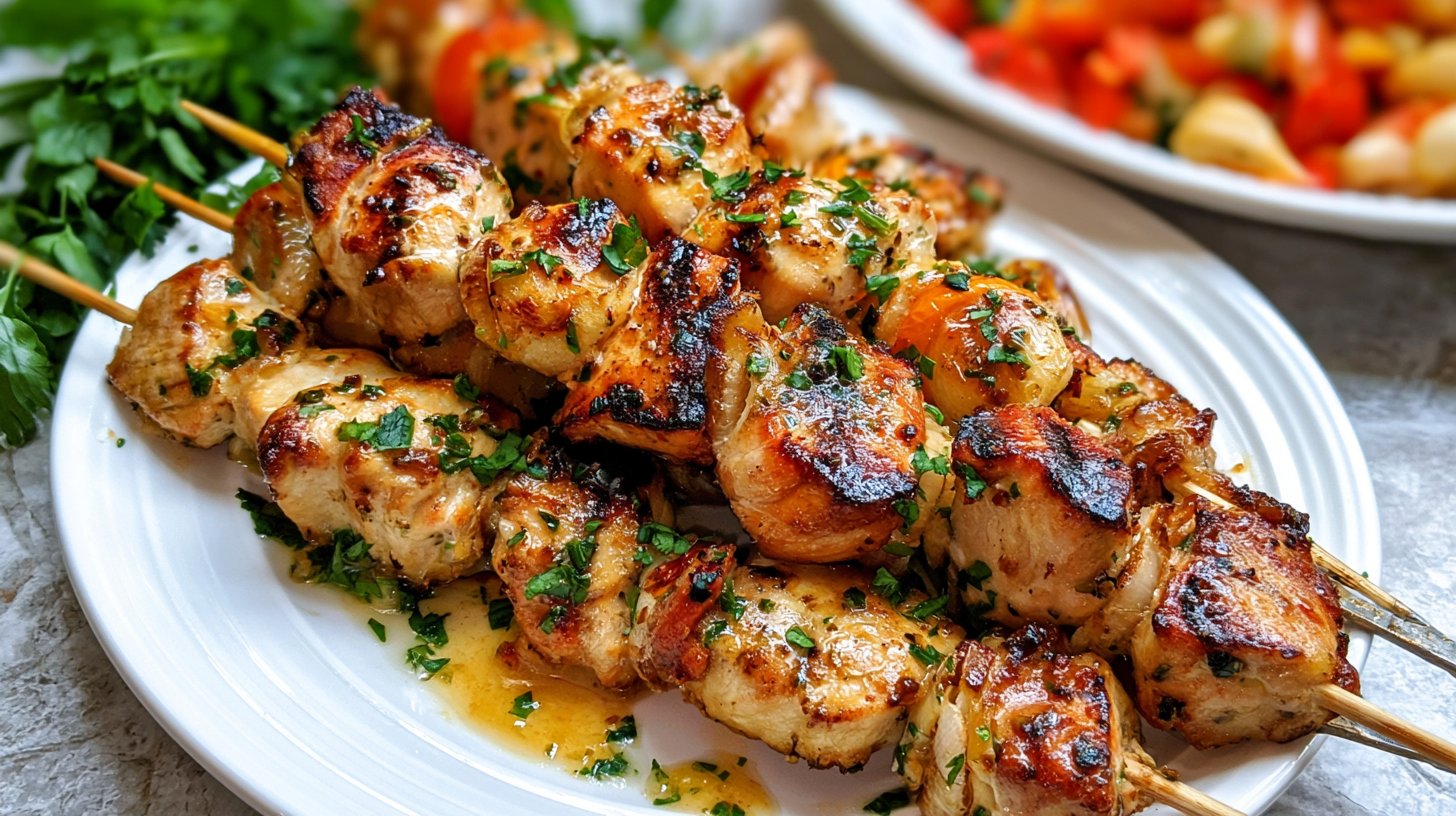 Garlic Parmesan Chicken Skewers