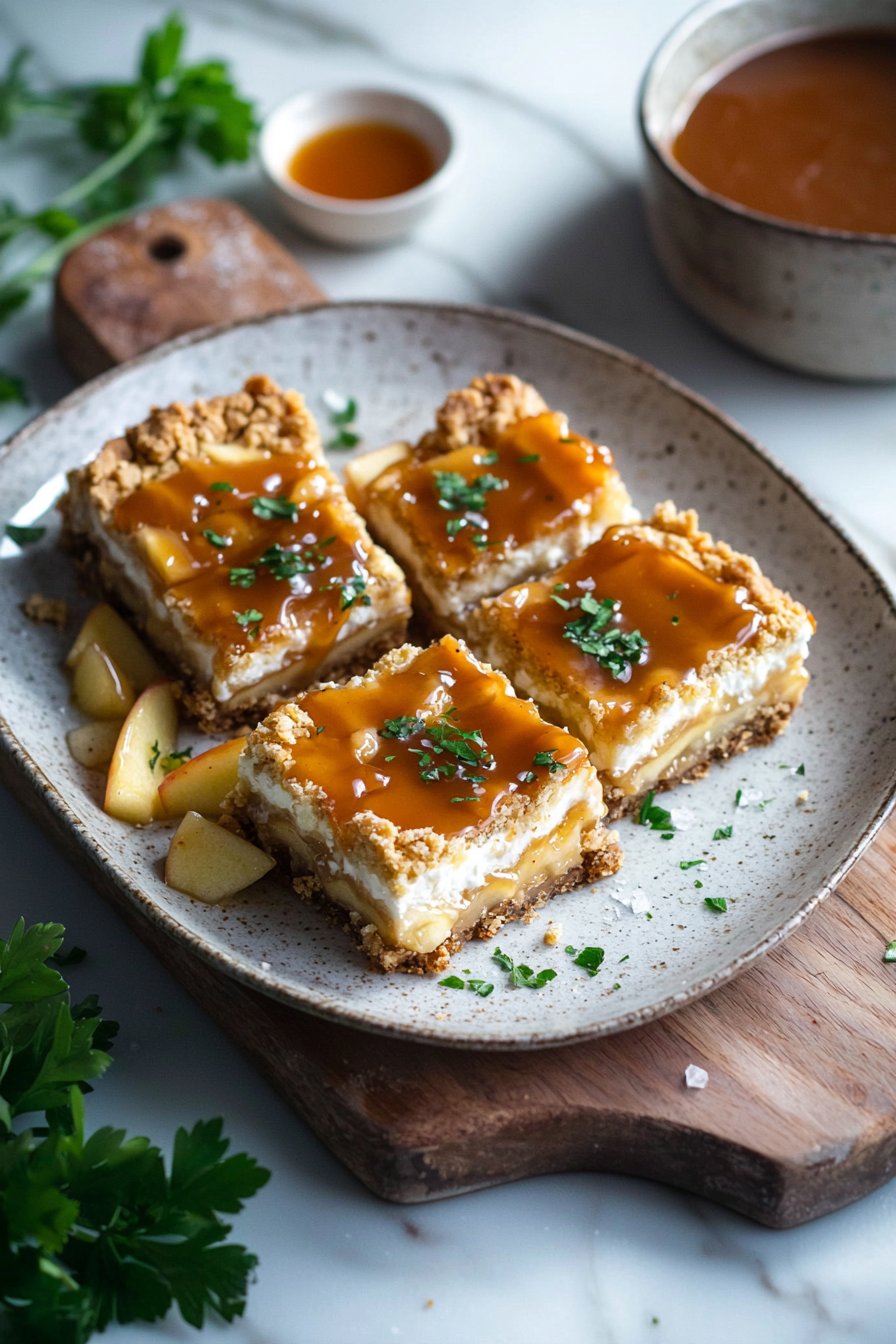 Karamell-Apfel-Käsekuchen-Riegel