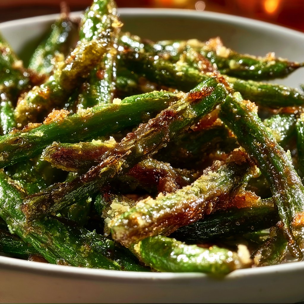 Crispy Garlic Parmesan Green Beans