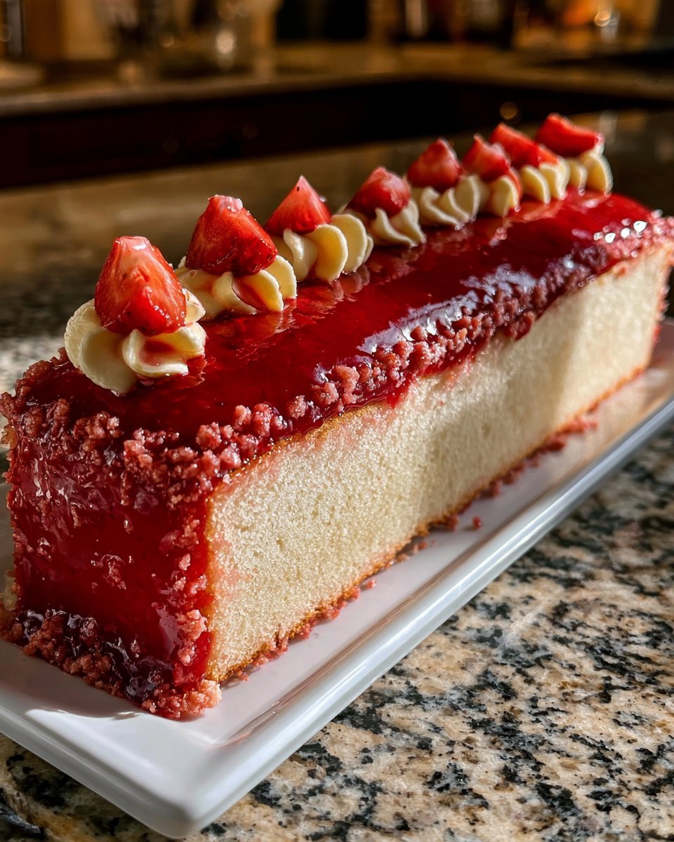 Strawberry Crunch Layered Cake