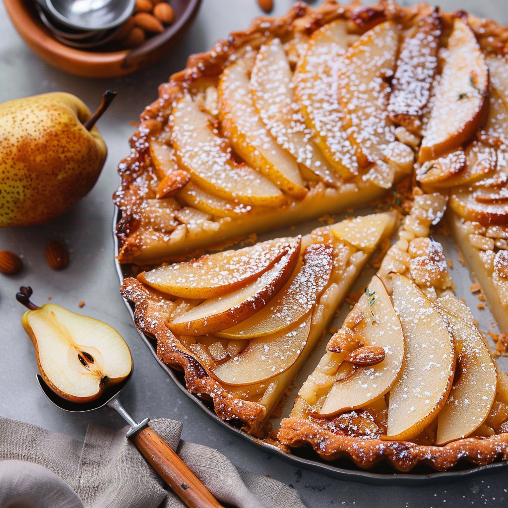 Rustic Honey Pear Frangipane Tart