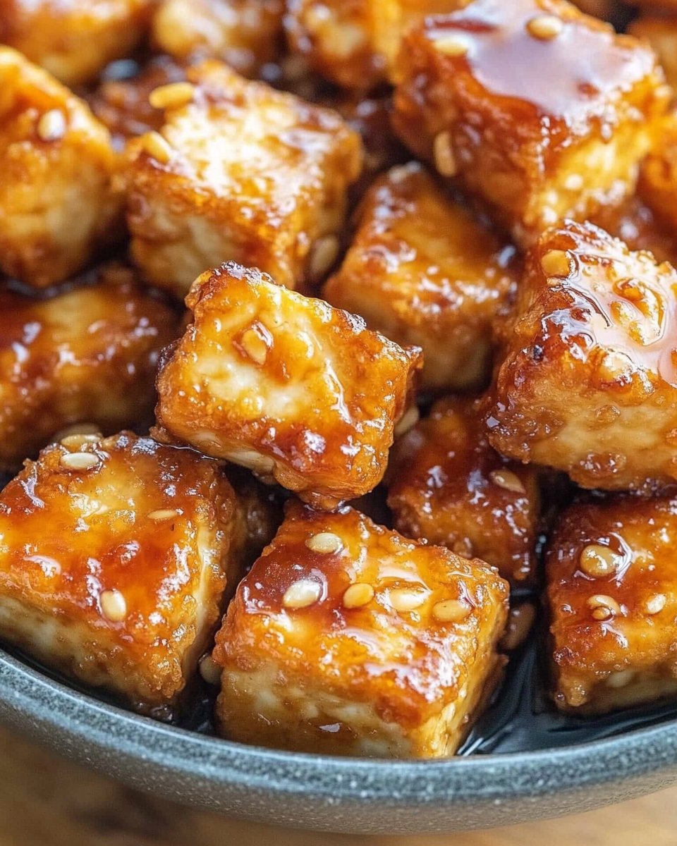 Krosse Honig-Knoblauch-Tofu