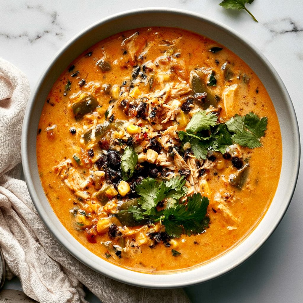 Chicken, Poblano, and Black Bean Soup