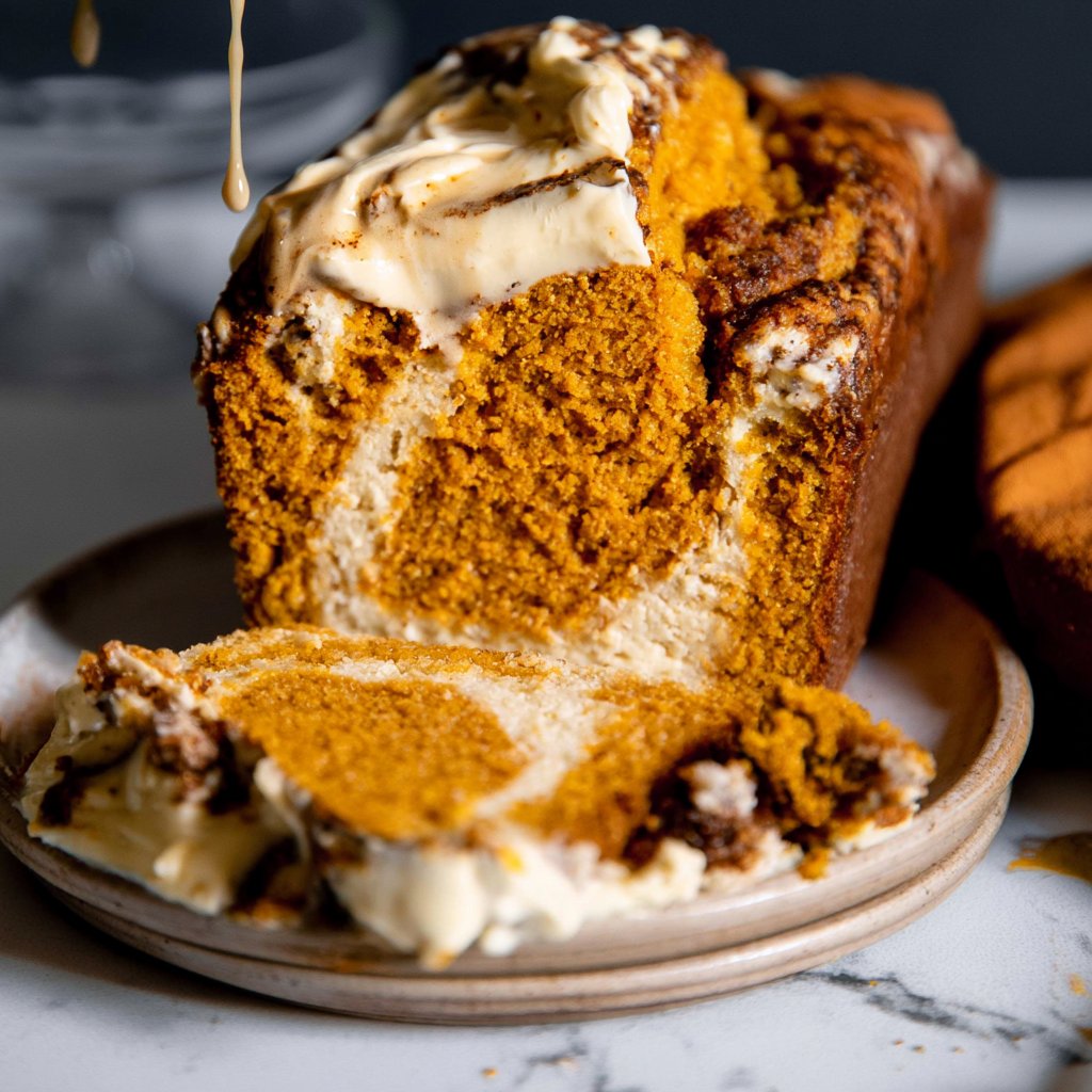 Starbucks-Style Pumpkin Cream Cheese Swirl Bread