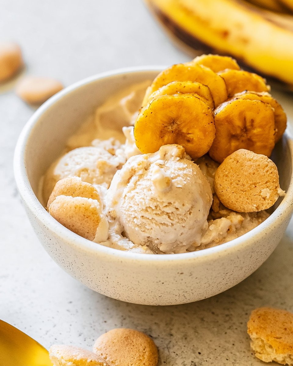 High Protein Banana Pudding Ice Cream