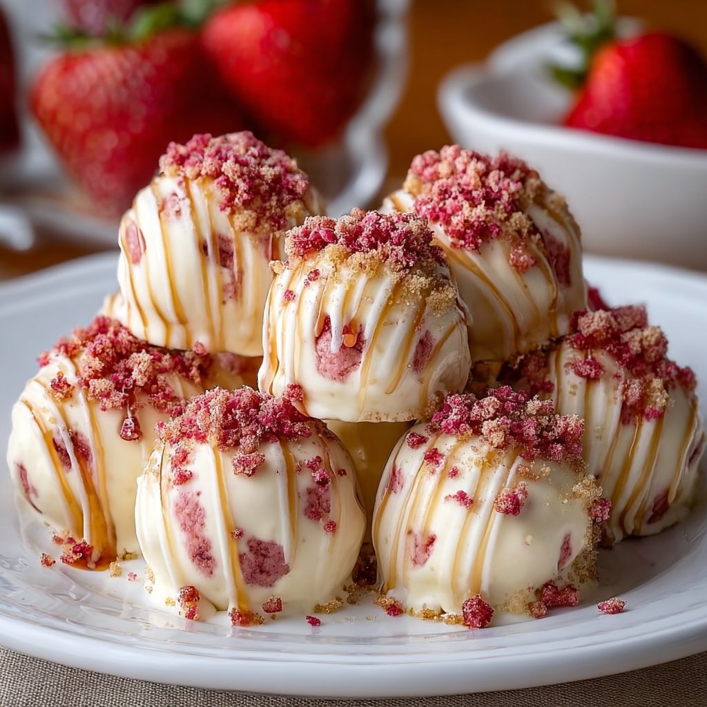 Homemade Strawberry Cheesecake Truffles
