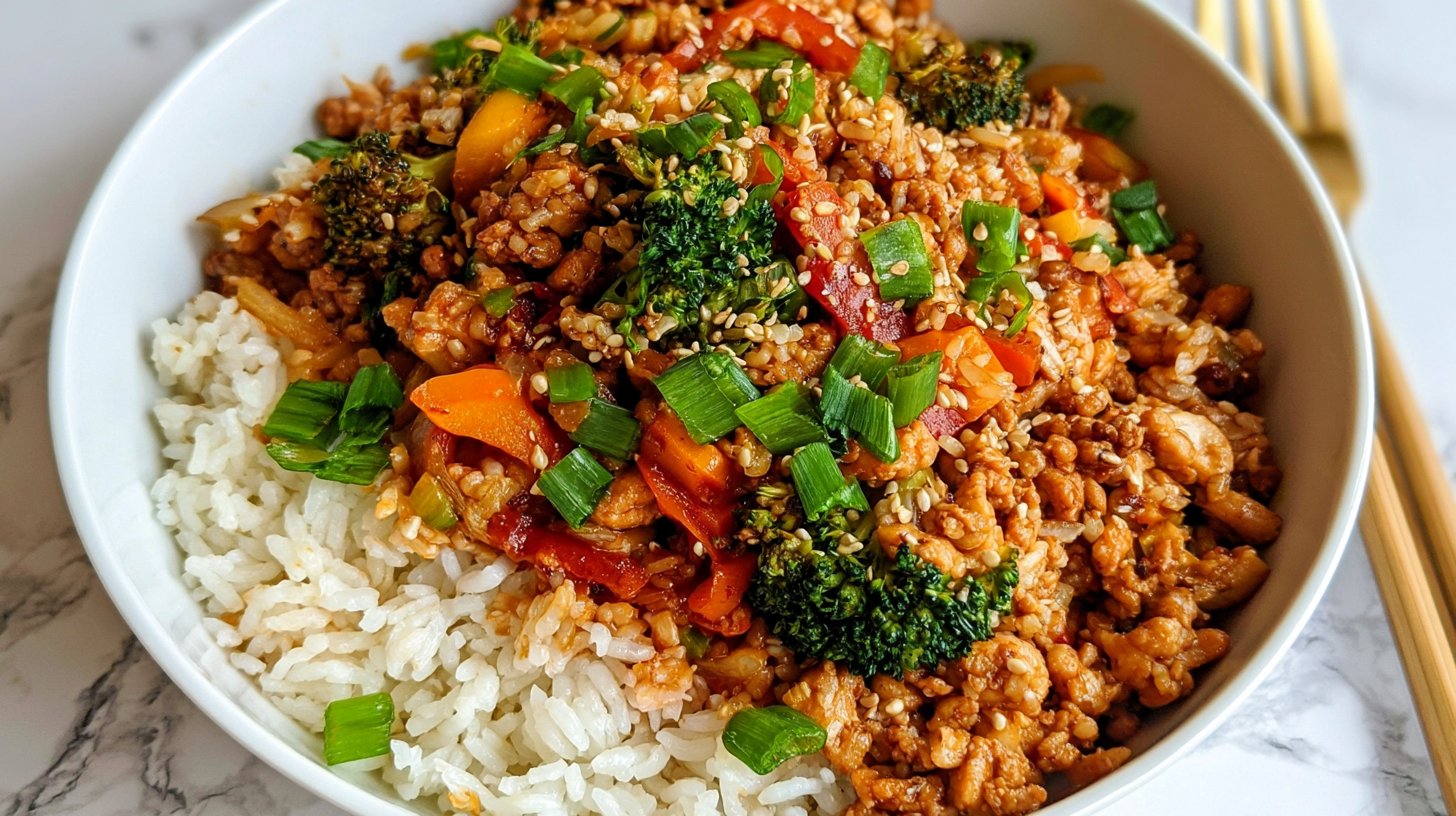 Firecracker Ground Chicken Bowl - 20-Minute Meal