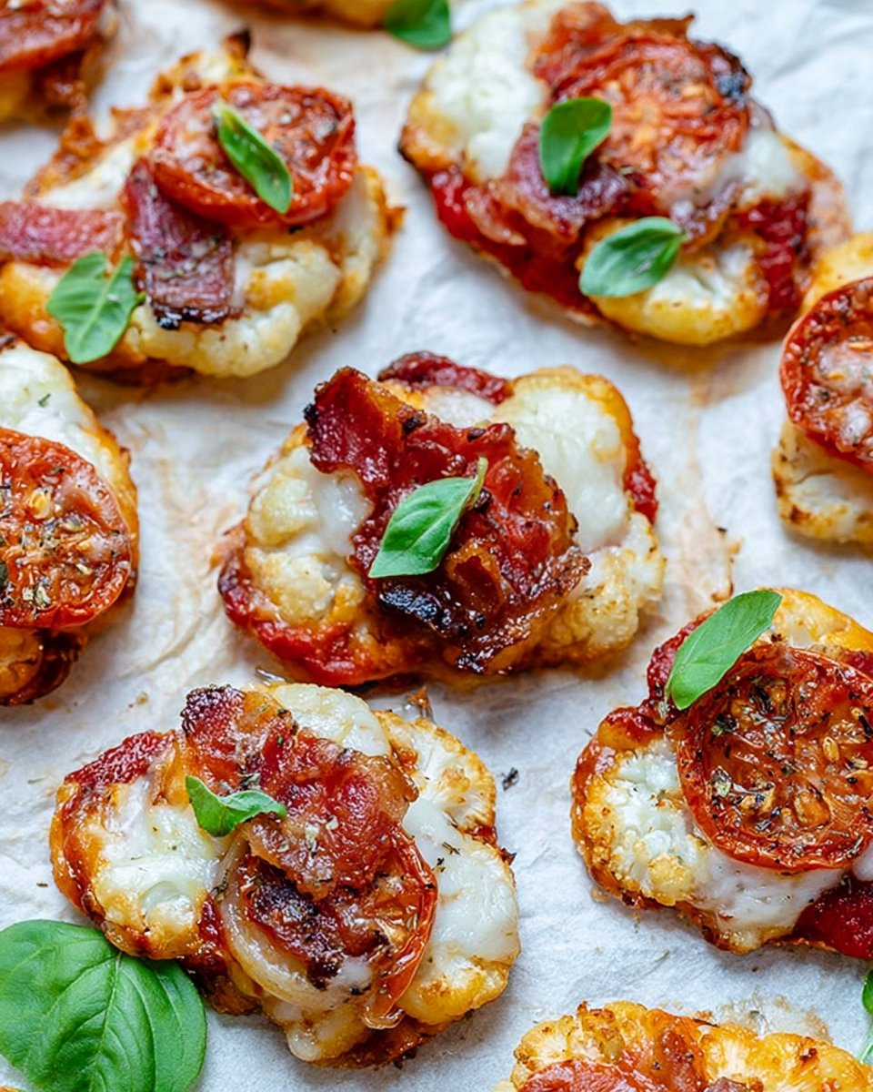 Roasted Cauliflower Pizza Bites