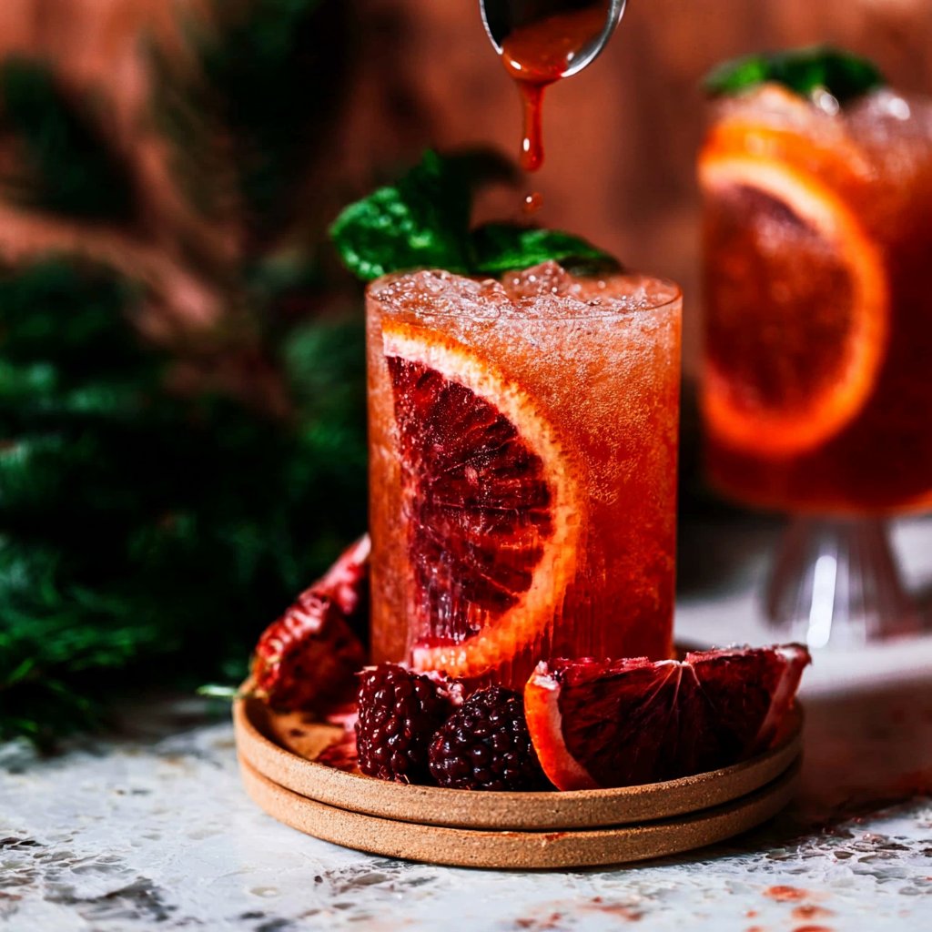 Blood Orange Blackberry Sparkler Mocktail