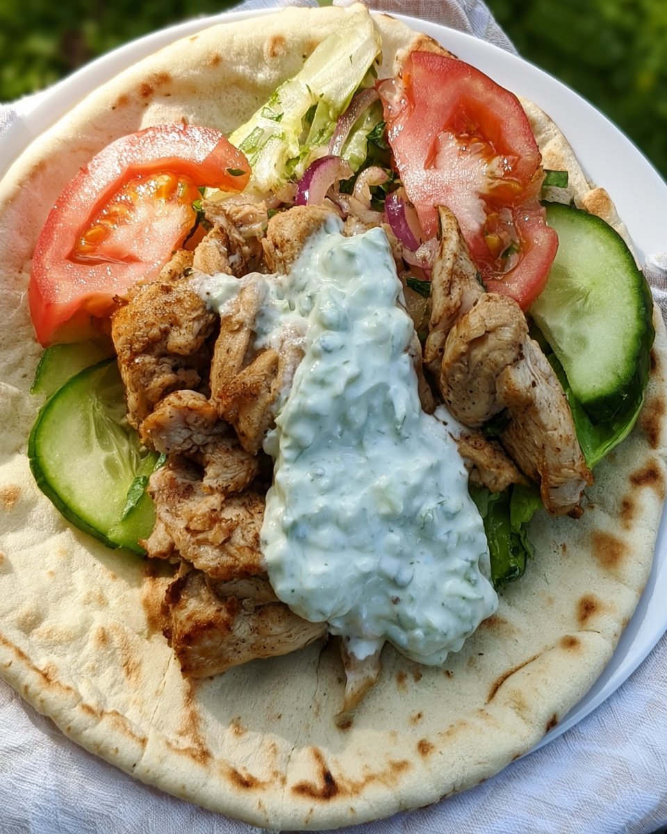 Greek Chicken Gyros with Tzatziki