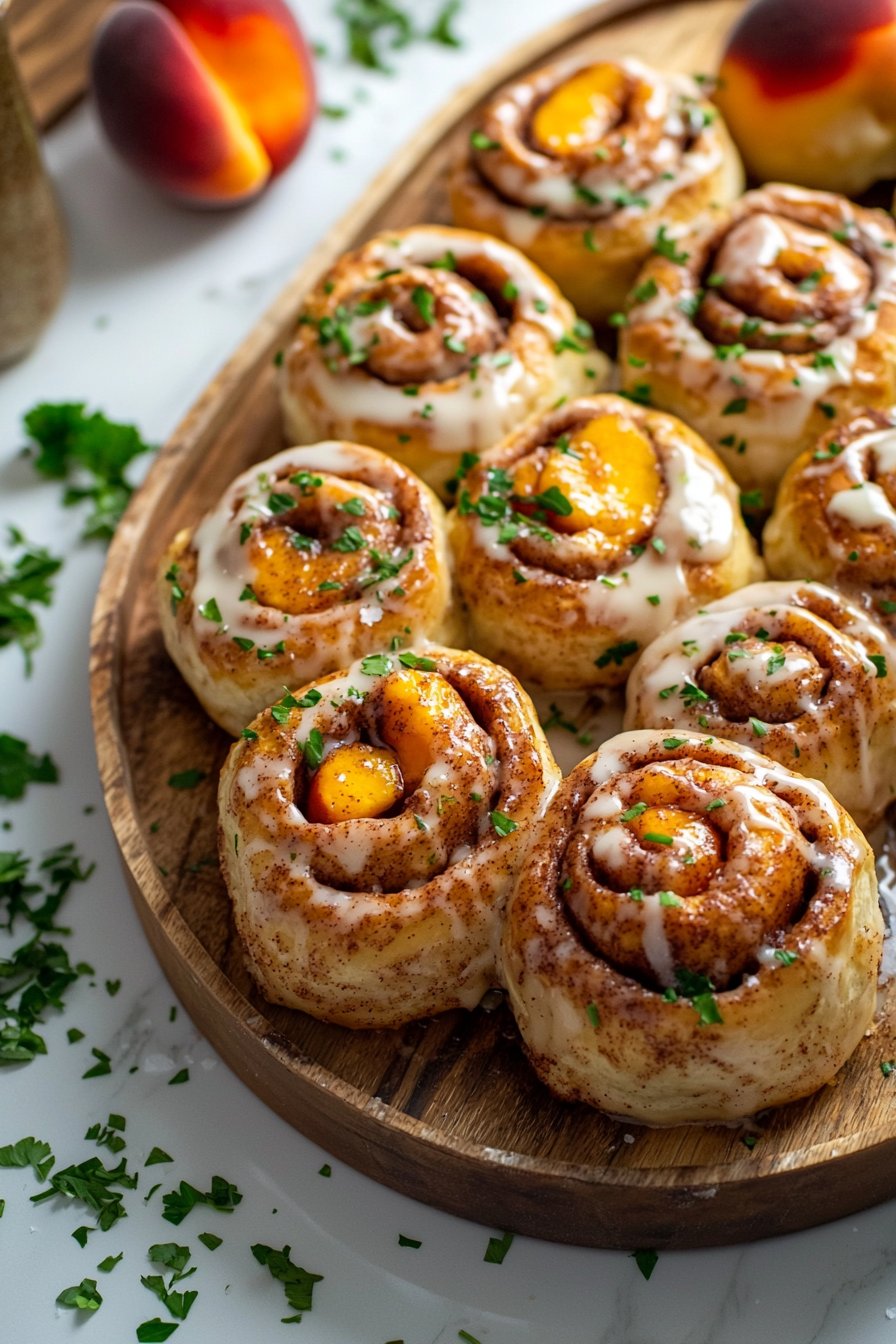Peach Cobbler Cinnamon Rolls