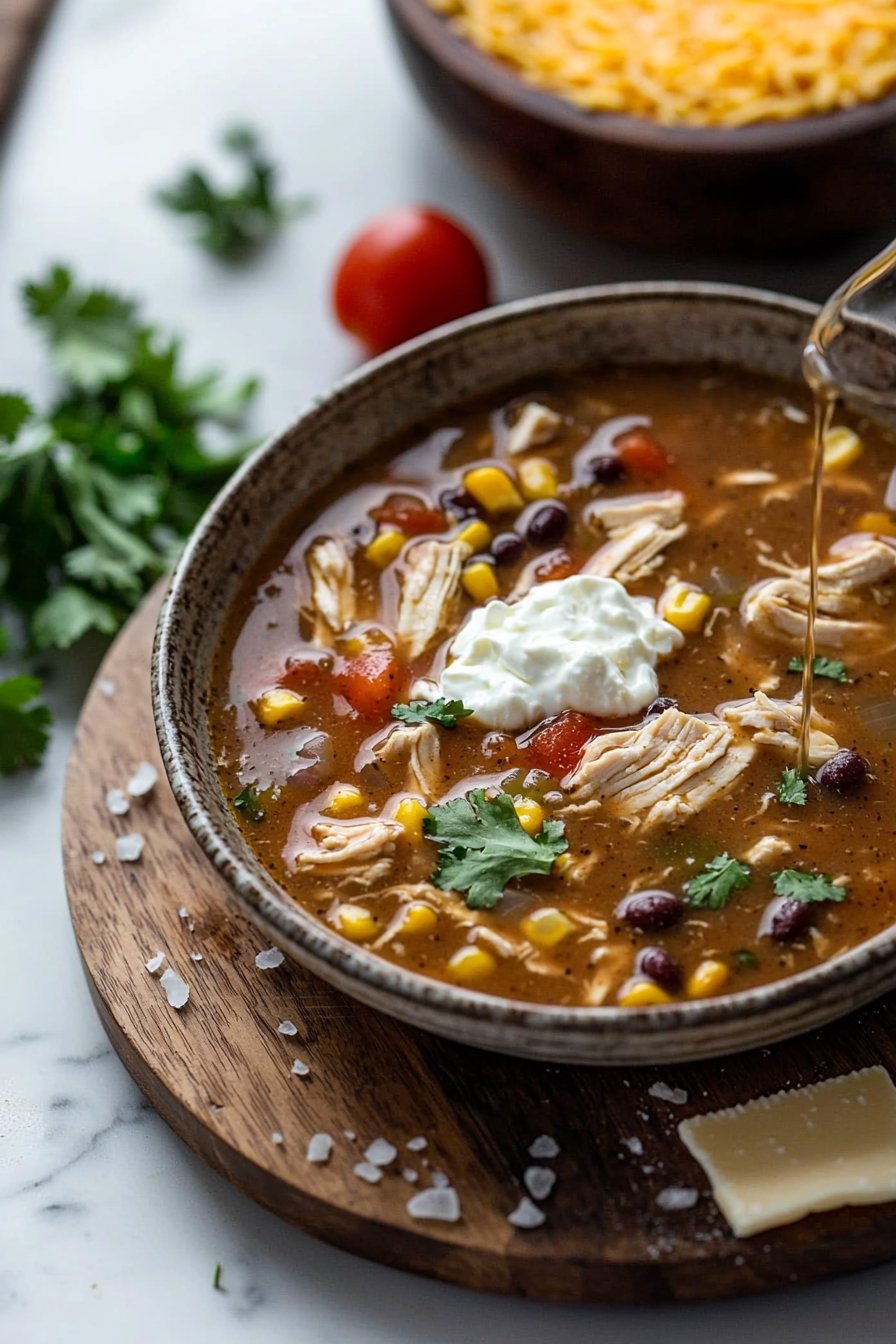 Hühnertacosuppe mit Frischkäse