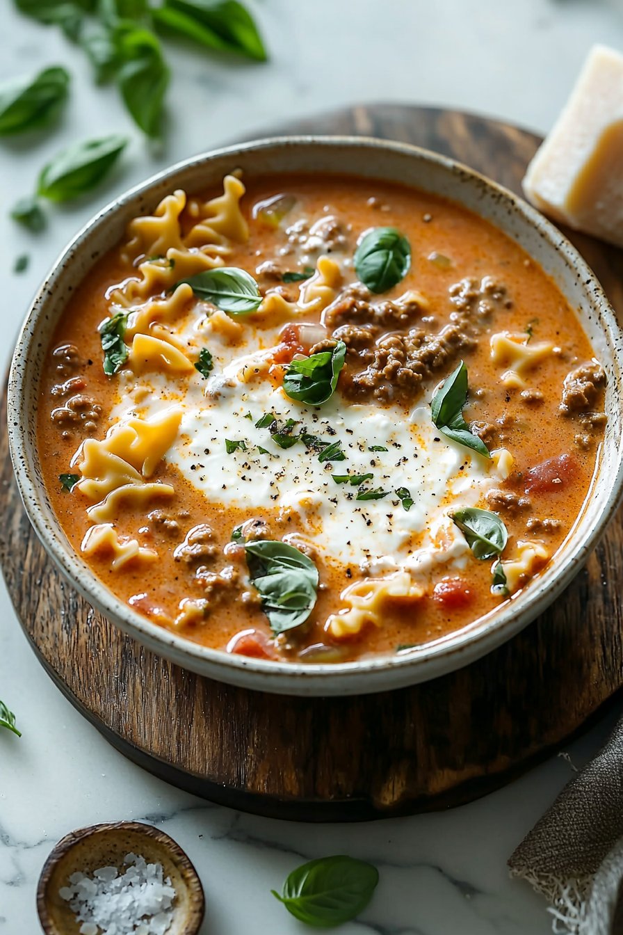 Easy Creamy Lasagna Soup