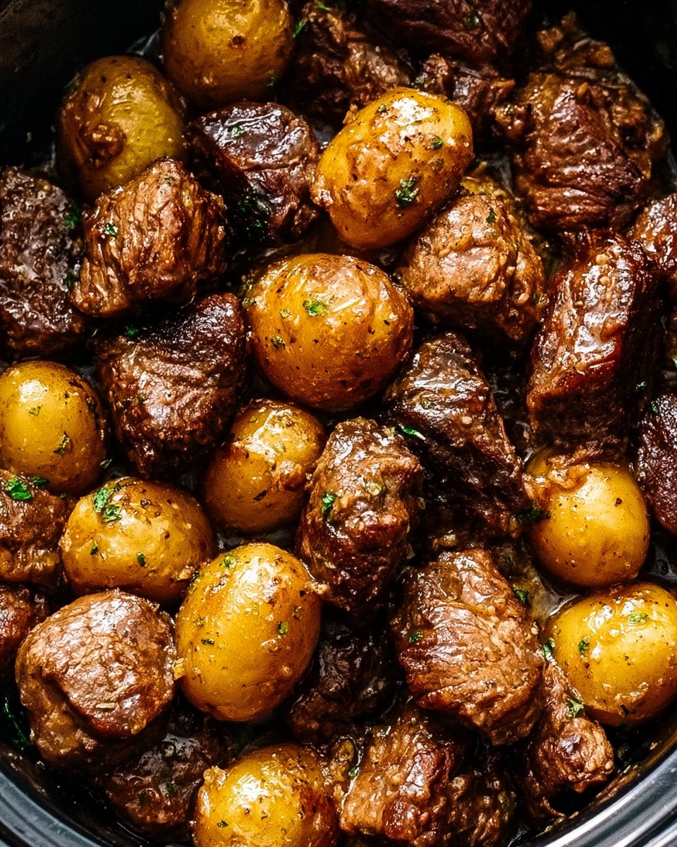 Garlic Butter Beef Bites with Potatoes