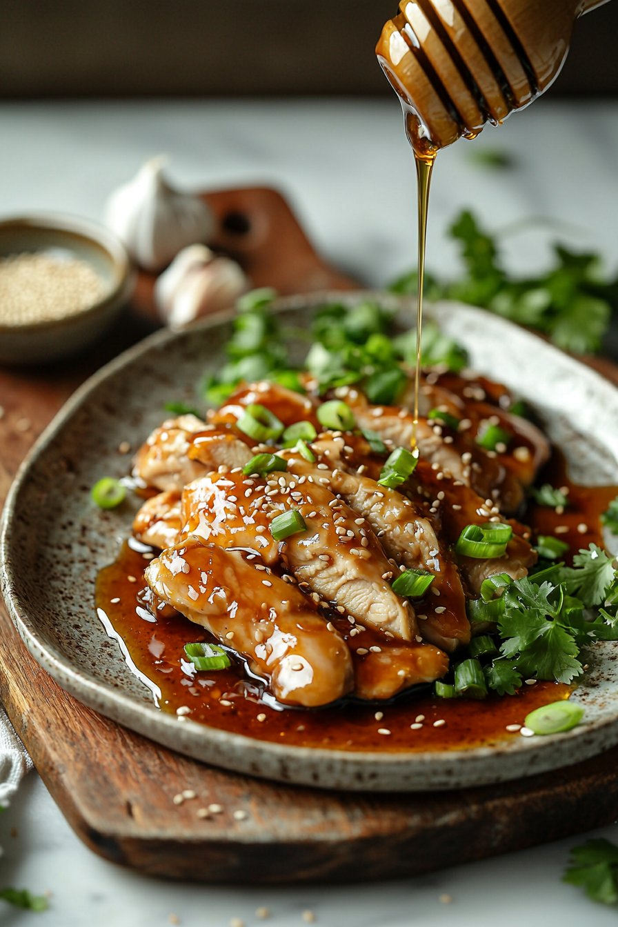 Asiatisch angehauchtes Honighühnchen