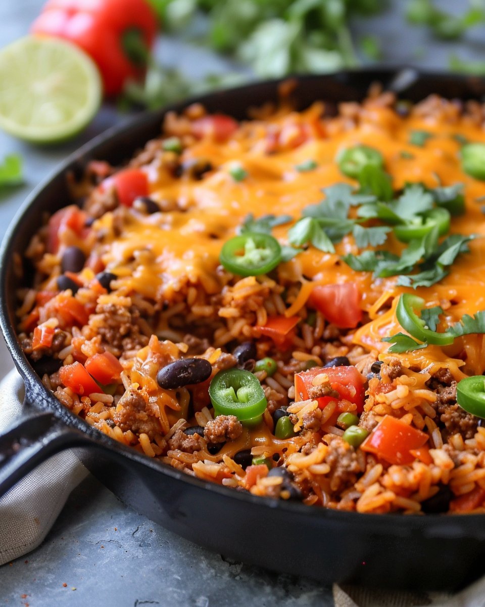 Cheesy Taco Rice Skillet