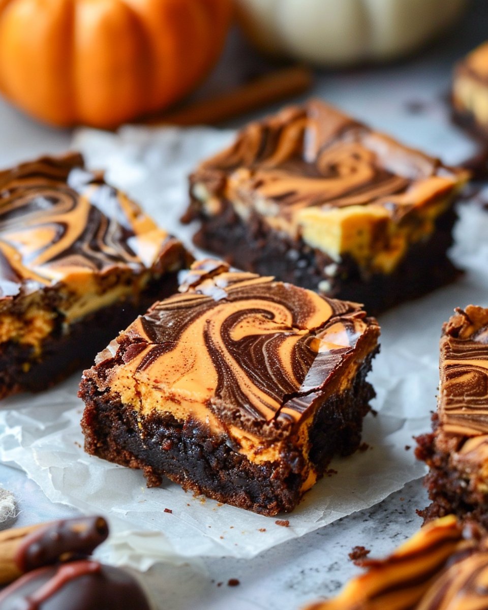 Halloween Swirl Cream Cheese Brownies