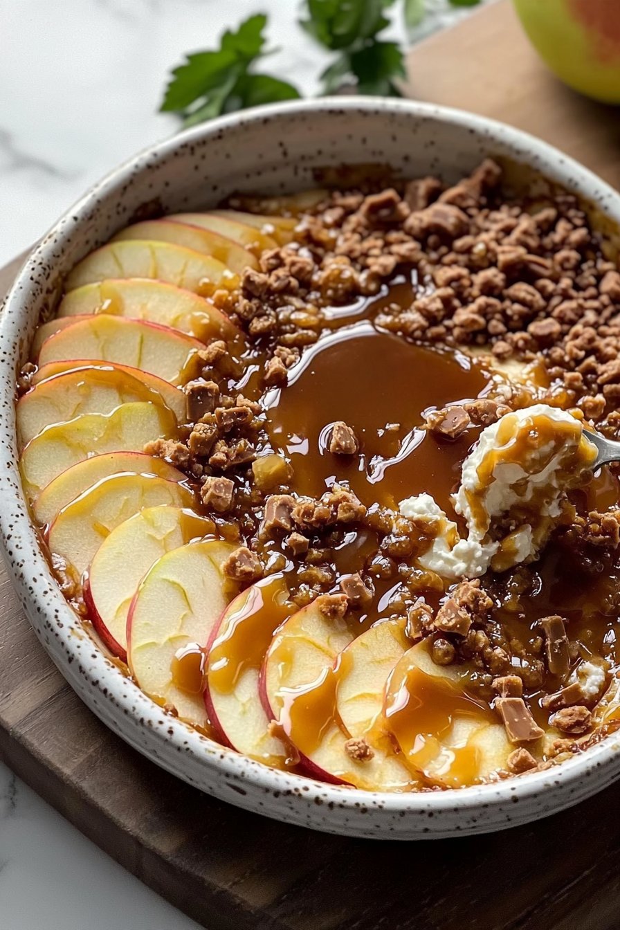 Cream Cheese Caramel Apple Dip with Toffee