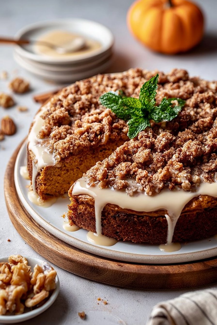 Cinnamon Streusel Pumpkin Coffee Cake