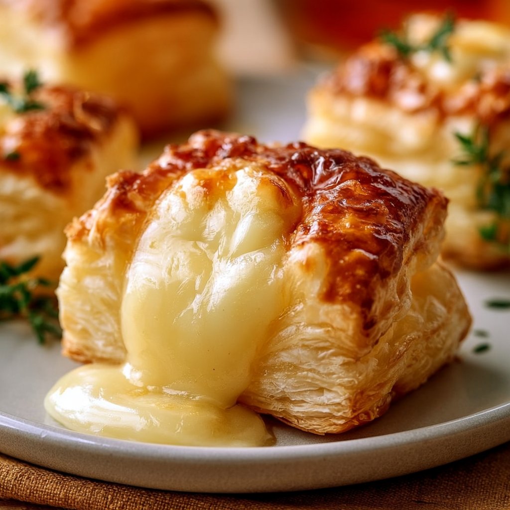 Blätterteig-Häppchen mit Camembert