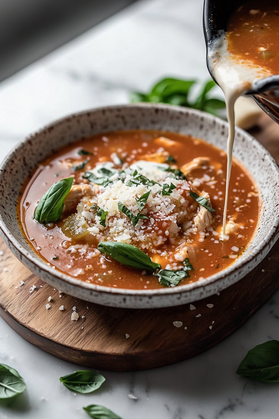 Crockpot Chicken Parmesan Soup