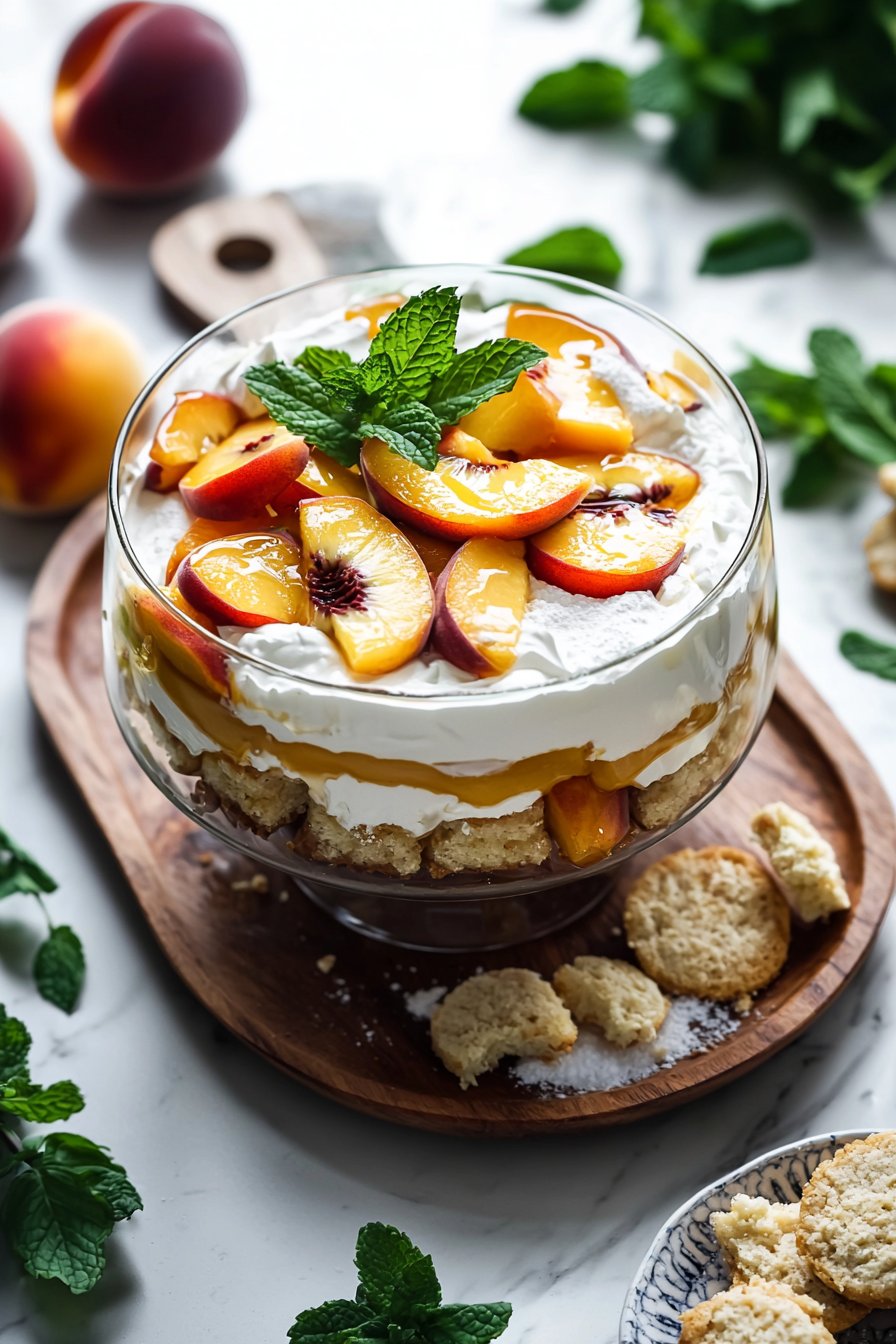 Summer Peach Mousse Trifle