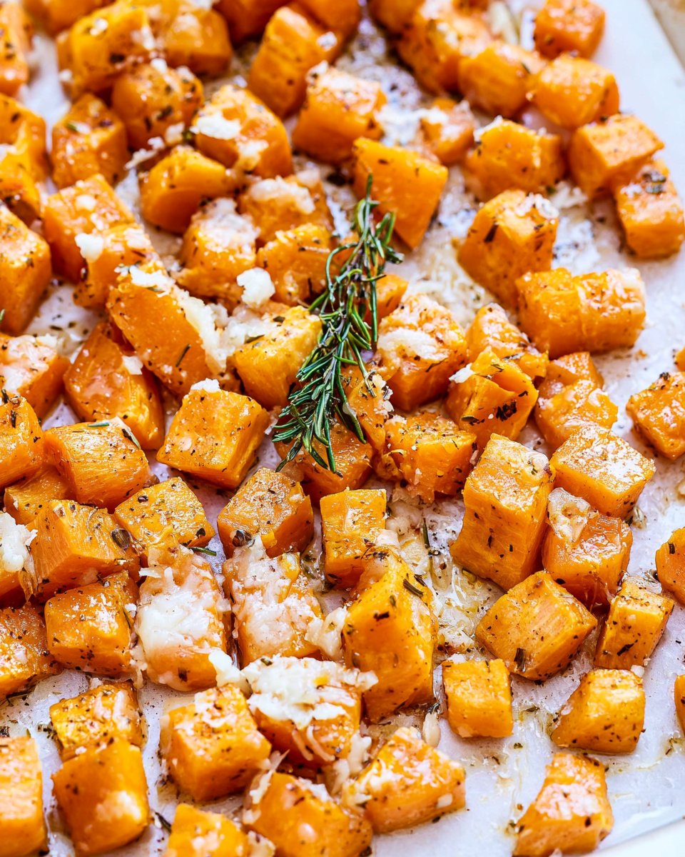 Rosemary Parmesan Roasted Sweet Potatoes