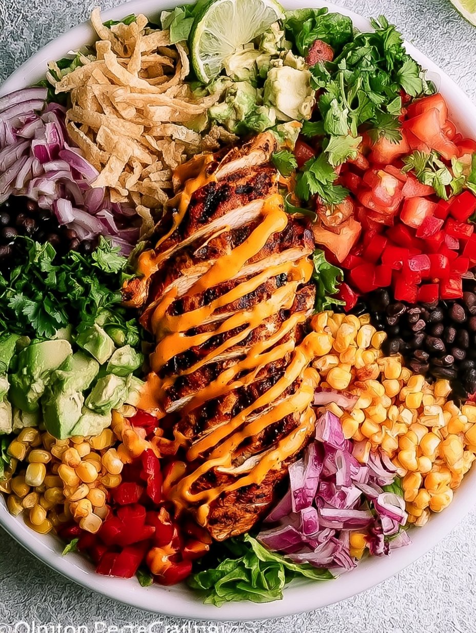 Ensalada de pollo suroeste con aguacate