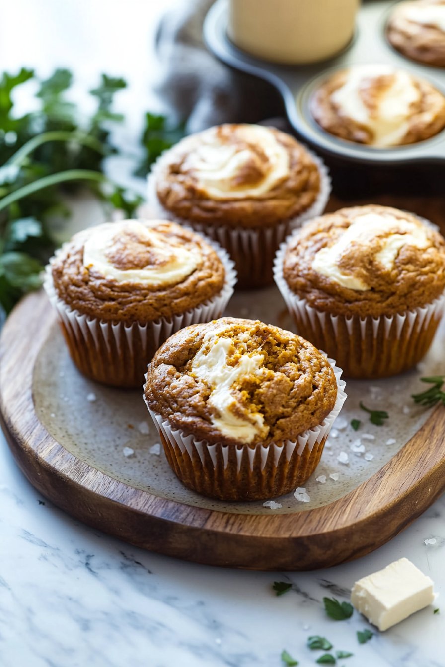 Pumpkin Cream Cheese Swirl Muffins