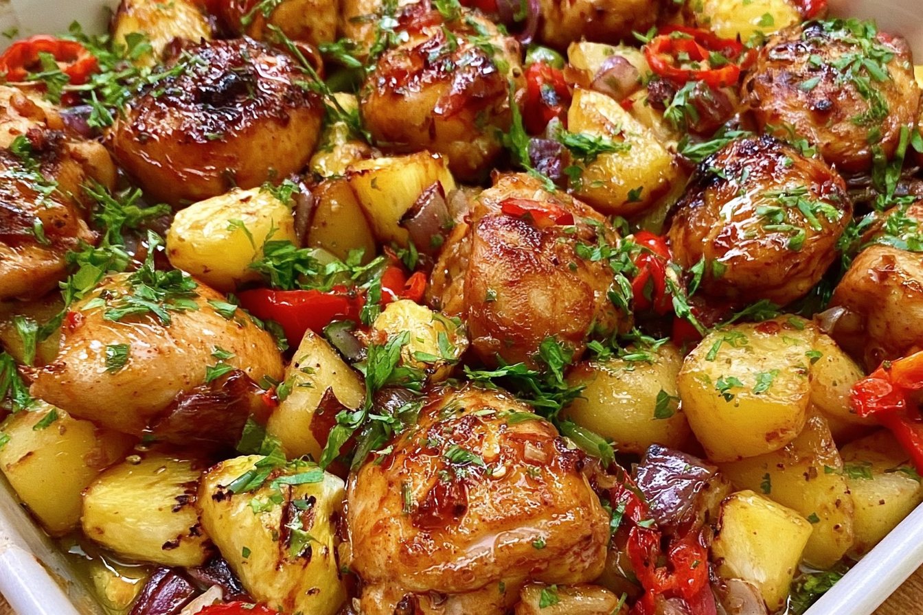 Hawaiian Chicken Sheet Pan Dinner