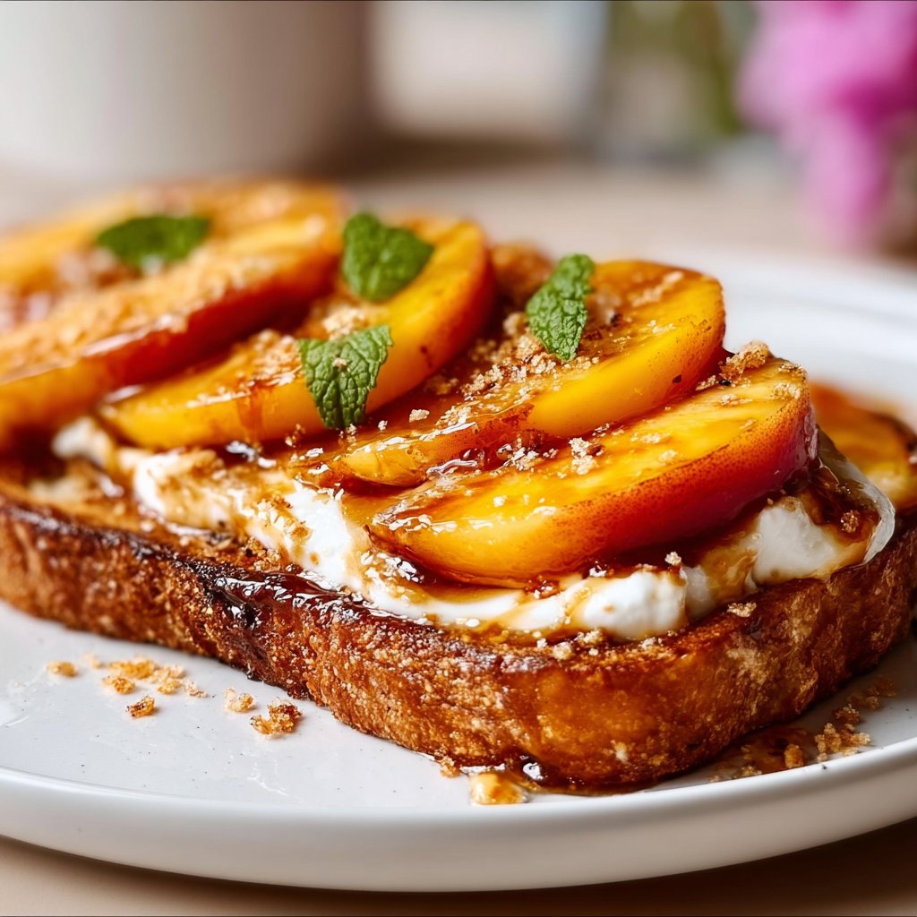 Easy Air Fryer Peach Toast