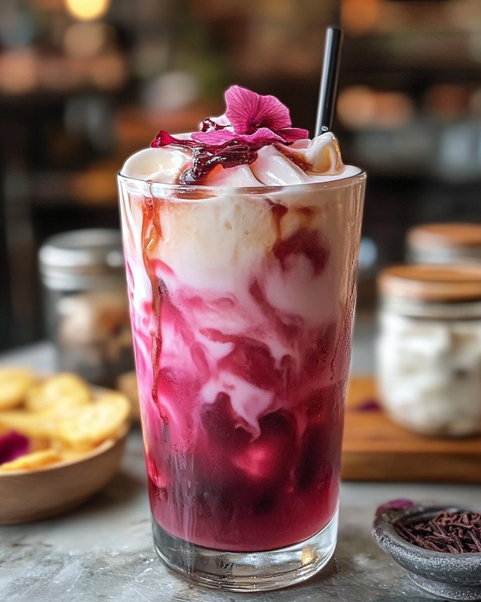Hibiscus Vanilla Iced Latte