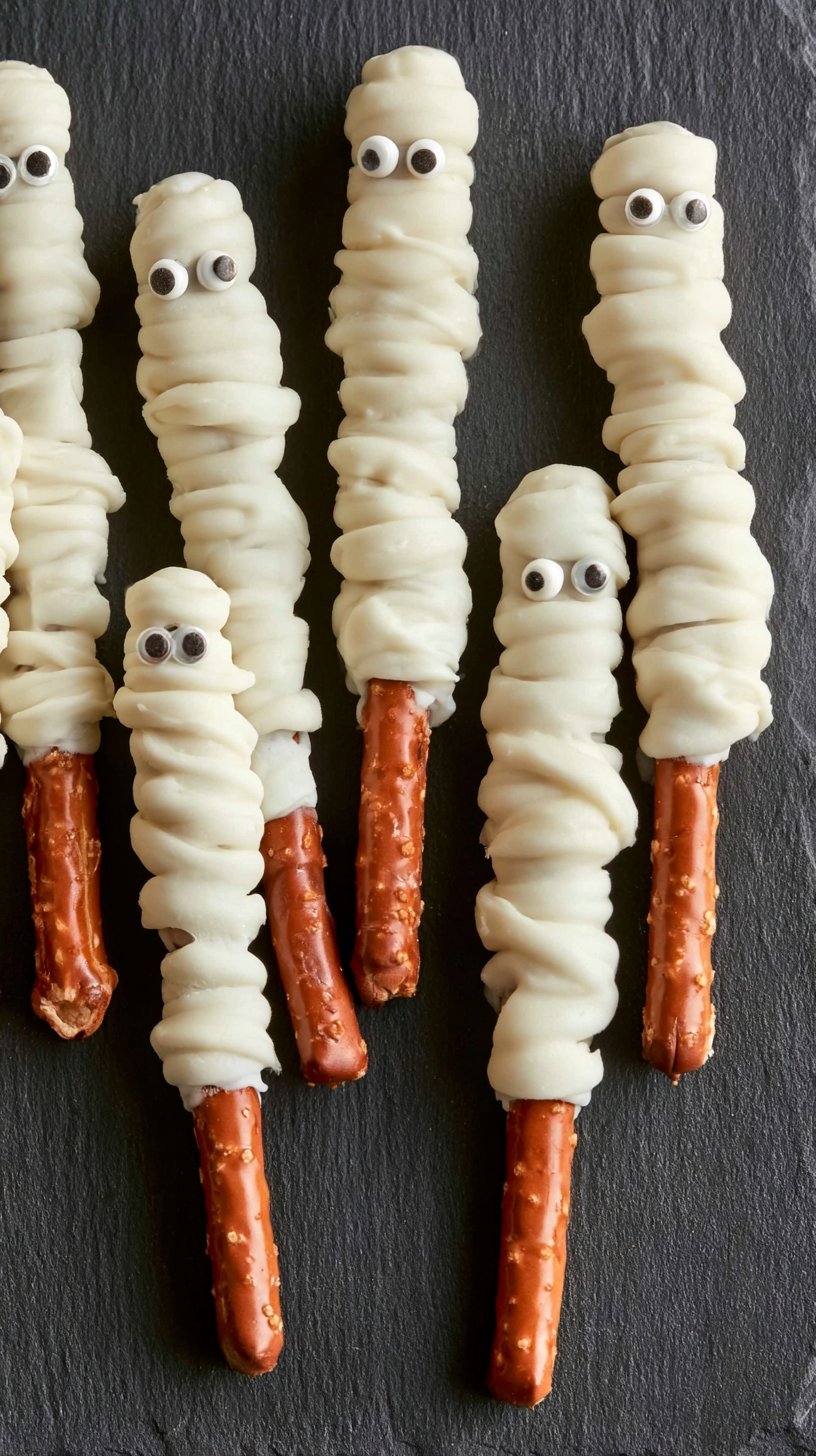 Mummy Chocolate Covered Pretzels