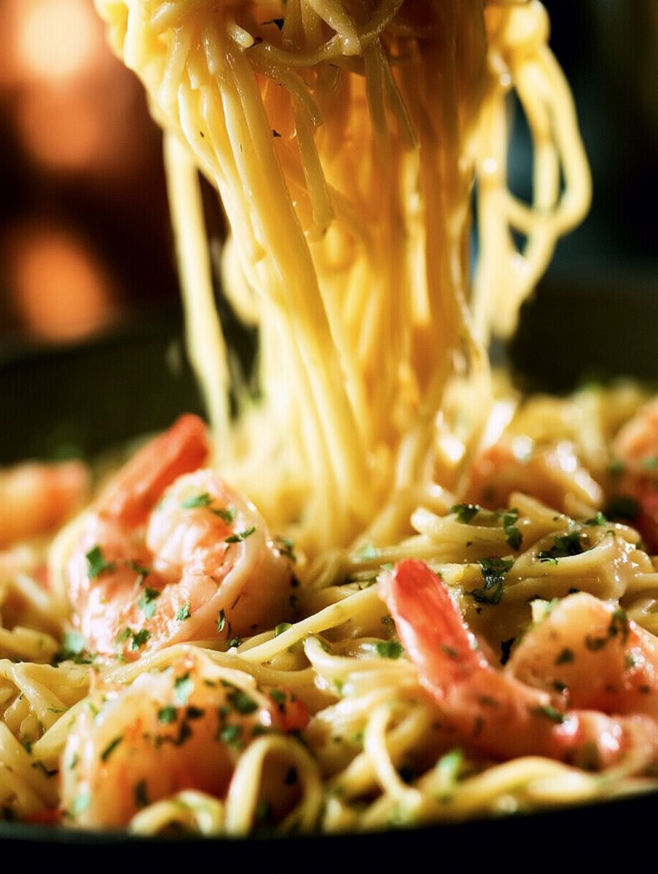 Pasta de camarones y vieiras