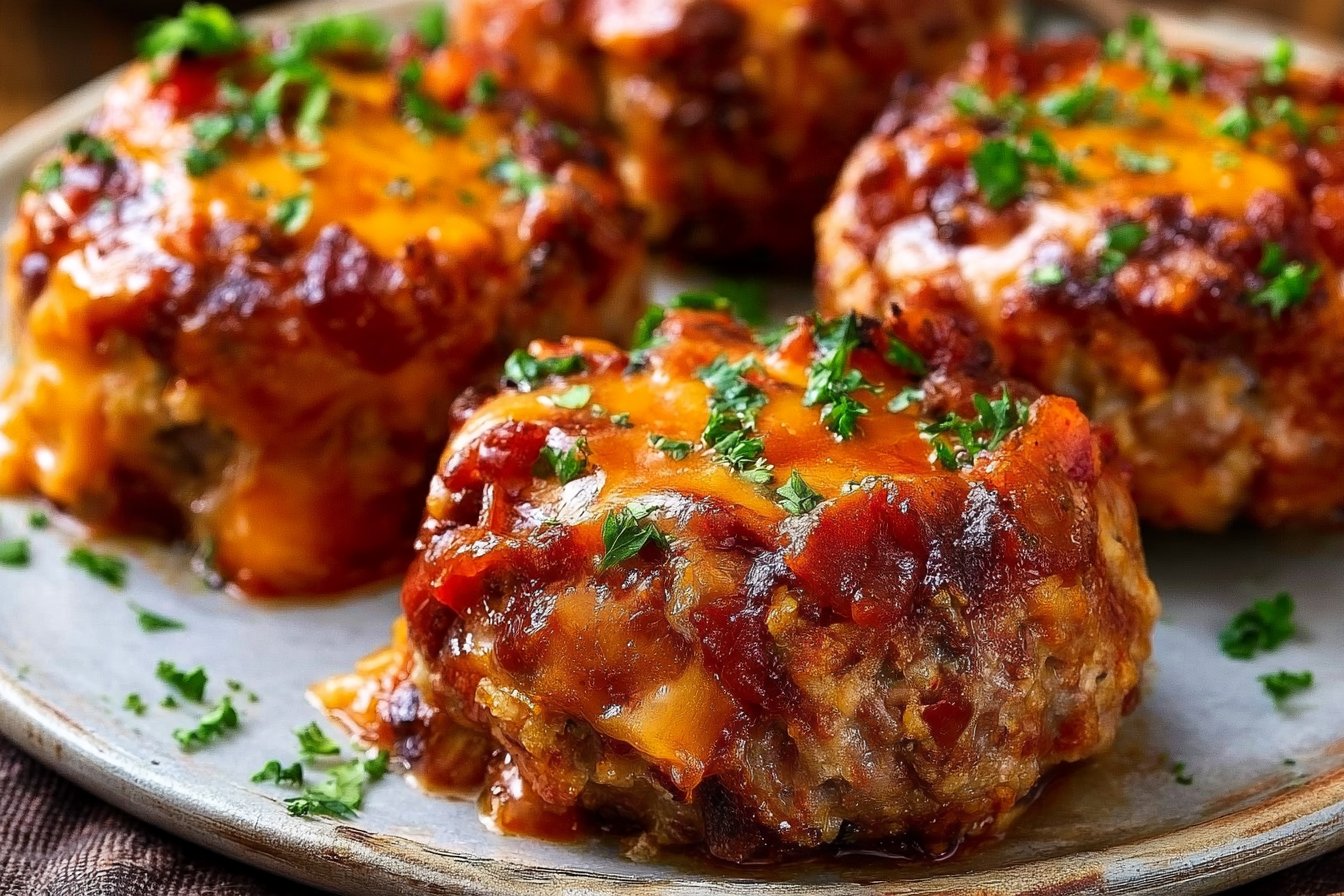 Mini Barbecue Bacon-Cheddar Meatloaf Recipe | Cheesy Bacon Meatloaf, Easy BBQ Meatloaf Recipe, How to Make Meatloaf with Bacon
