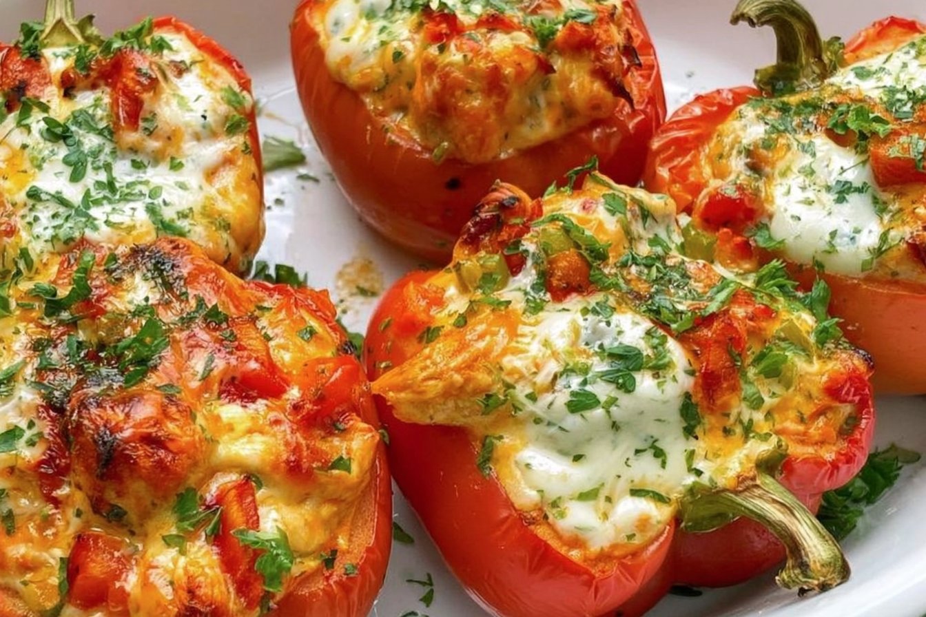 Buffalo Chicken Stuffed Bell Peppers