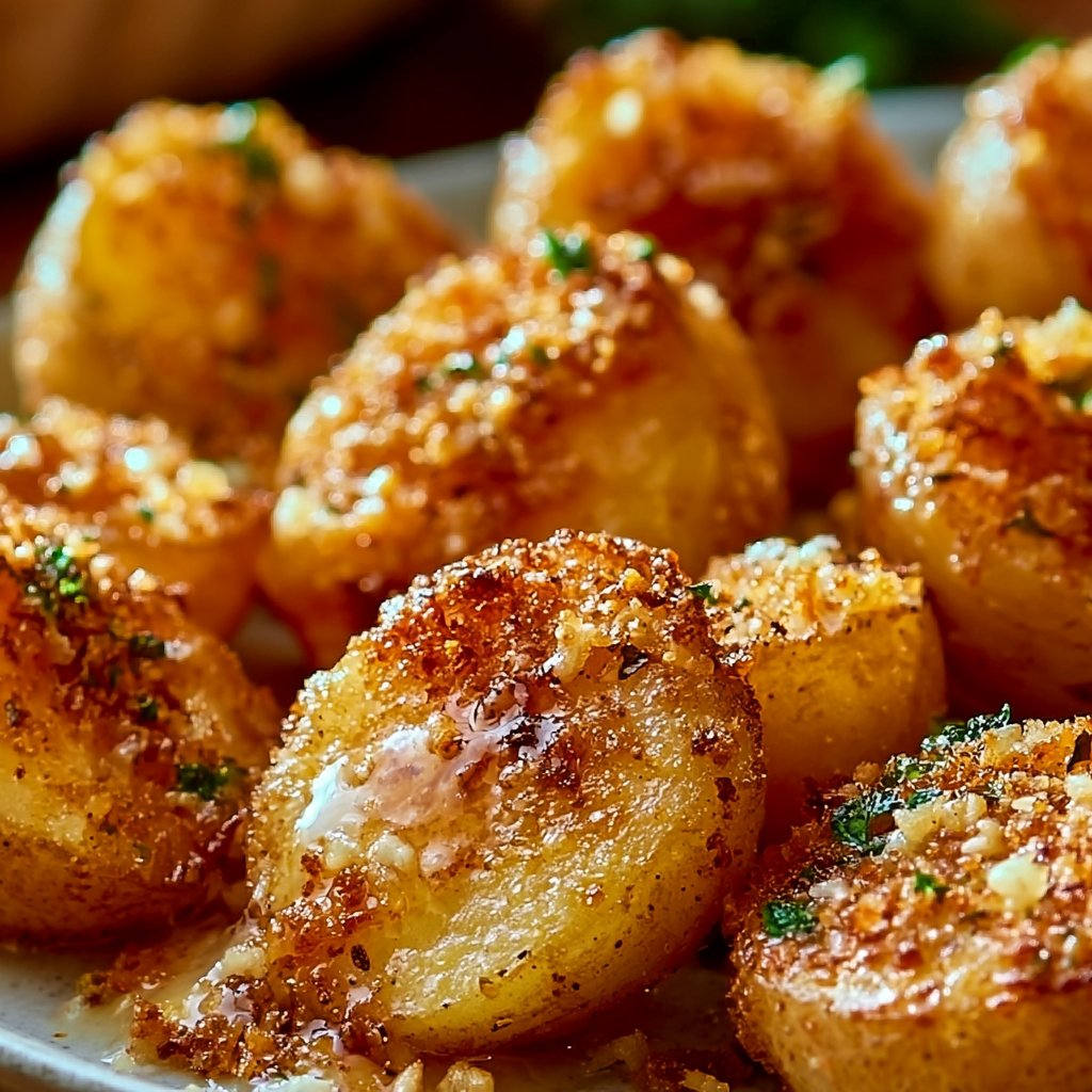 Parmesan Crusted Potatoes With Garlic Butter