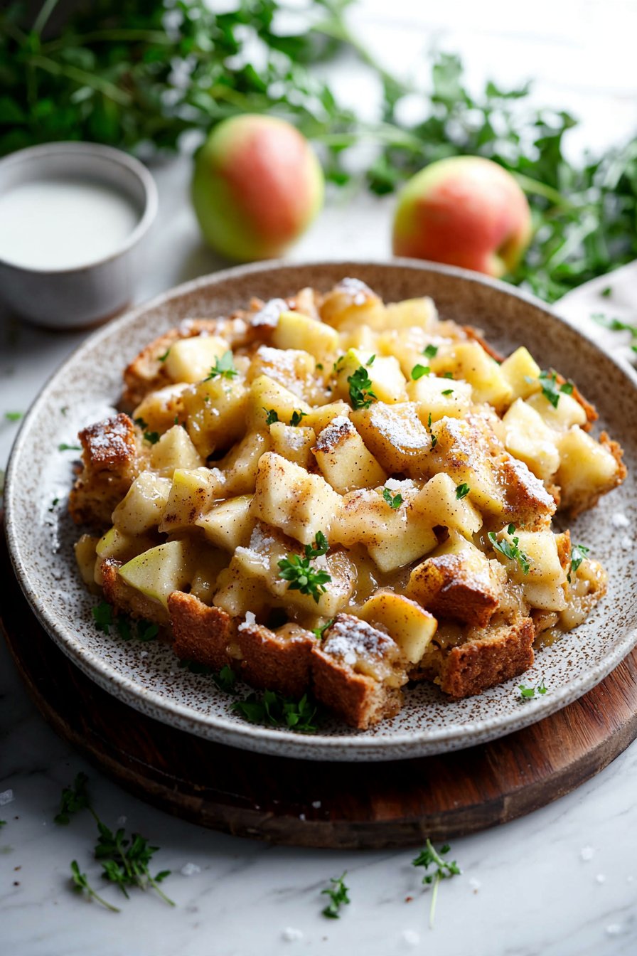 Apfelkuchen Brot-Pudding