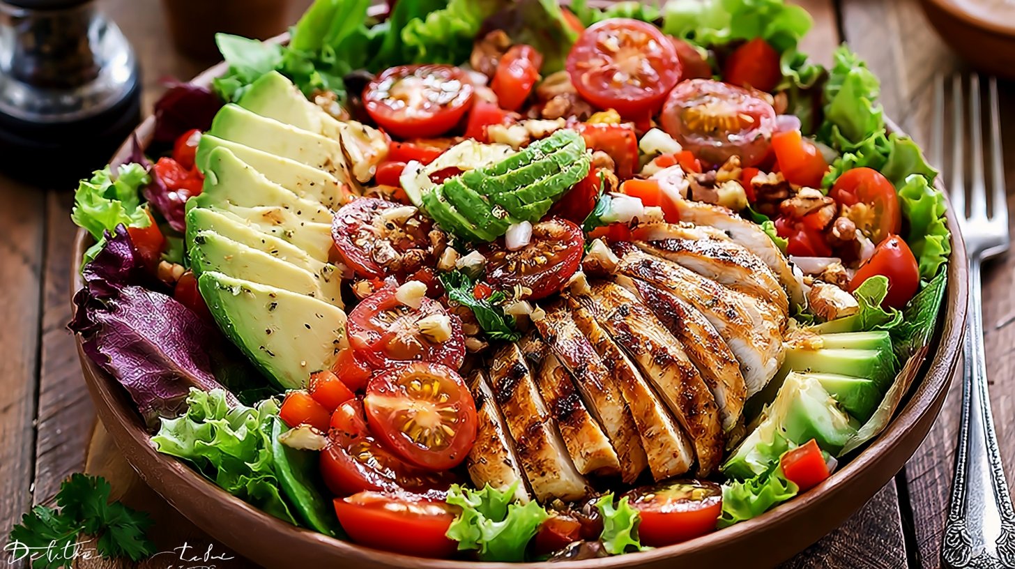 Delicious Chicken Salad with Avocado and Lettuce