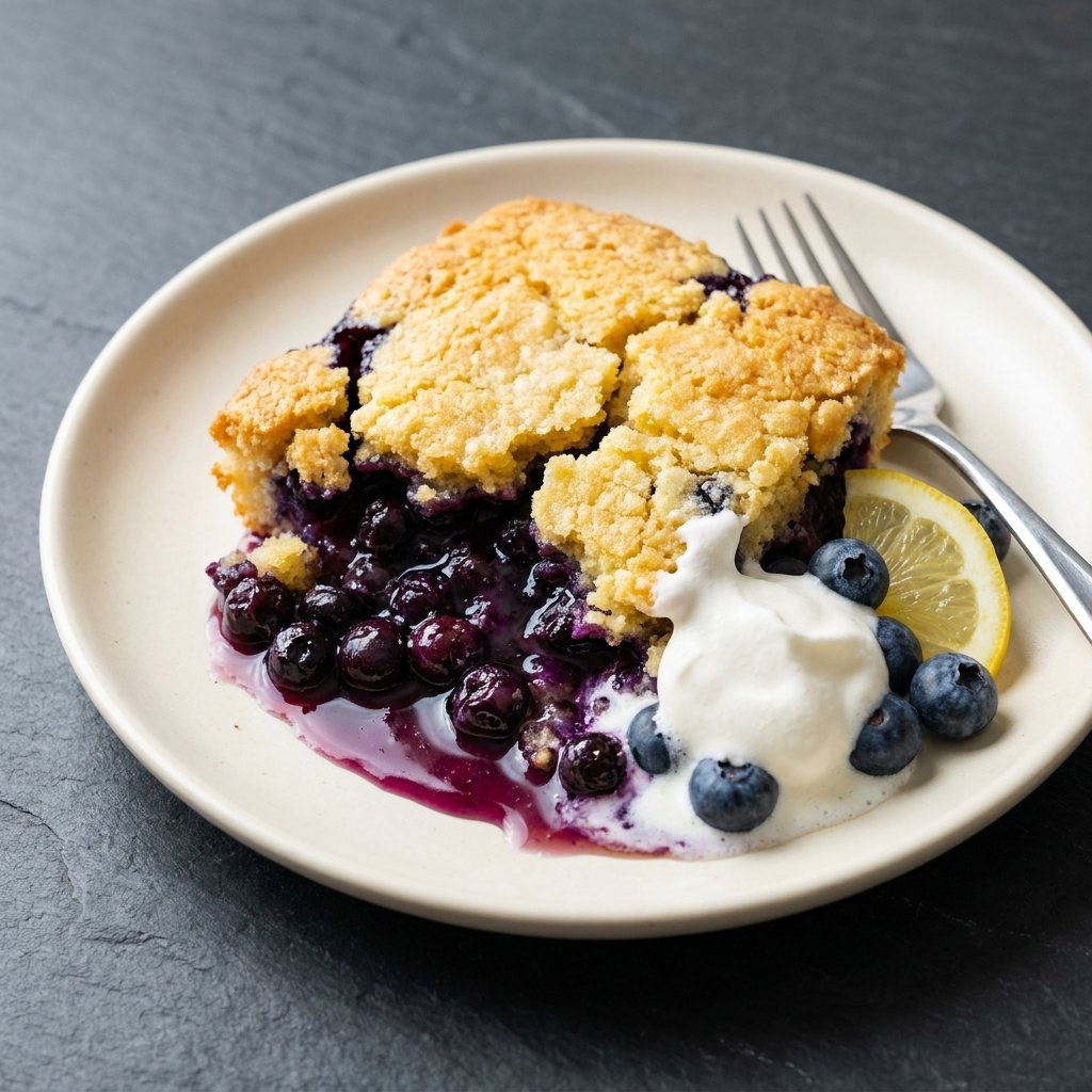 Slow Cooker Lemon Blueberry Dump Cake