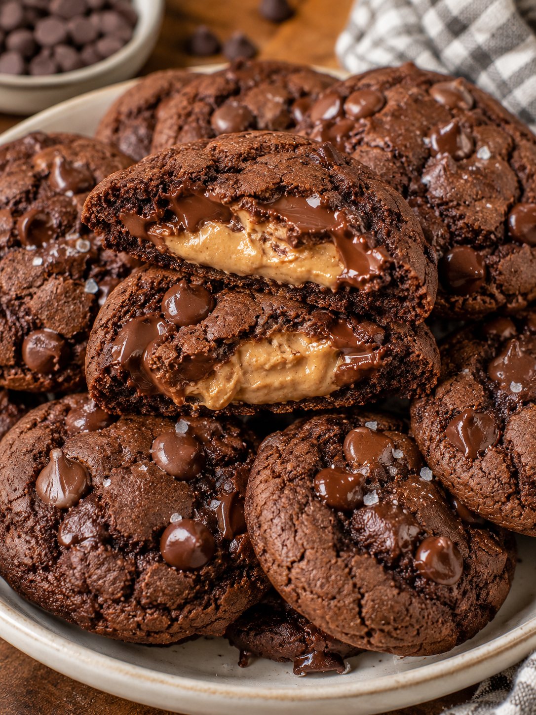 Peanut Butter Stuffed Chocolate Cookies 2 Peanut Butter Stuffed Chocolate Cookies