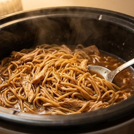 Sticky Honey Garlic Chicken Noodles