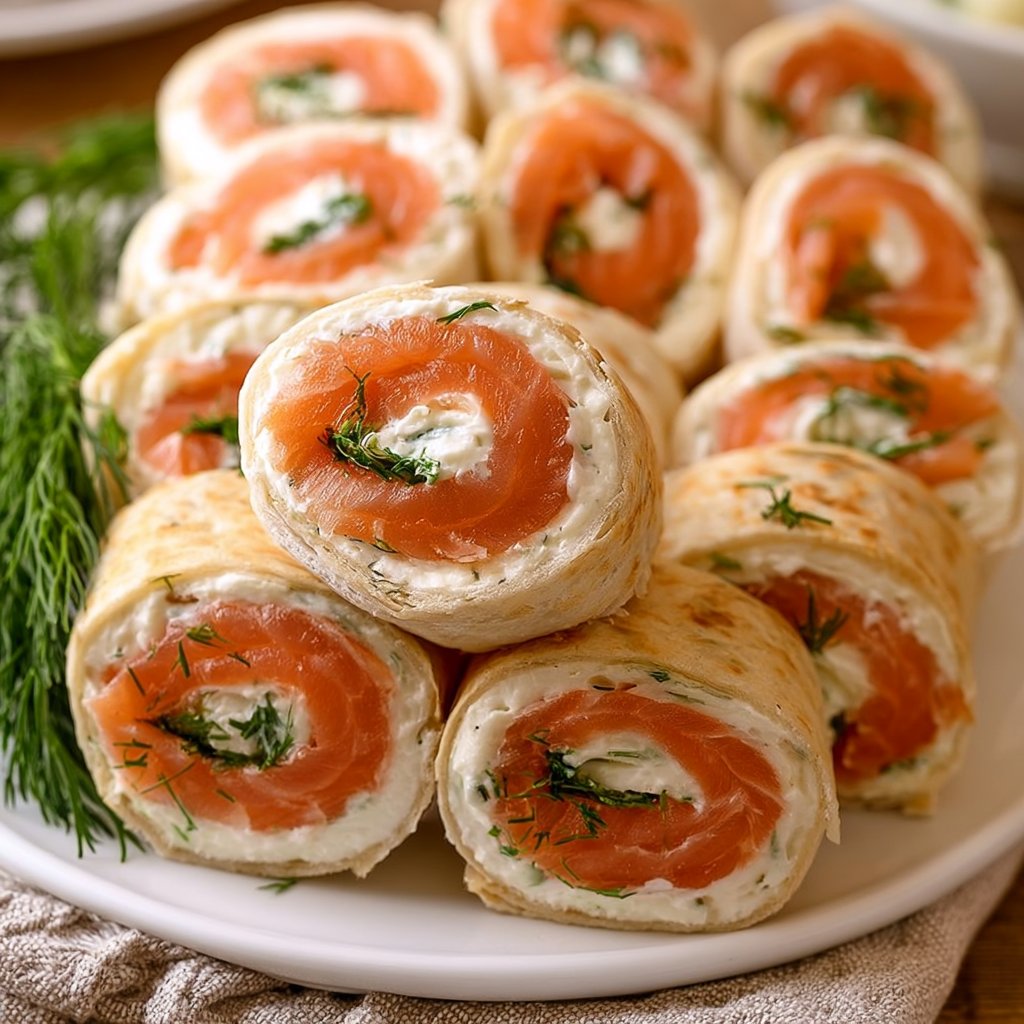 Frischkäse-Lachs-Röllchen